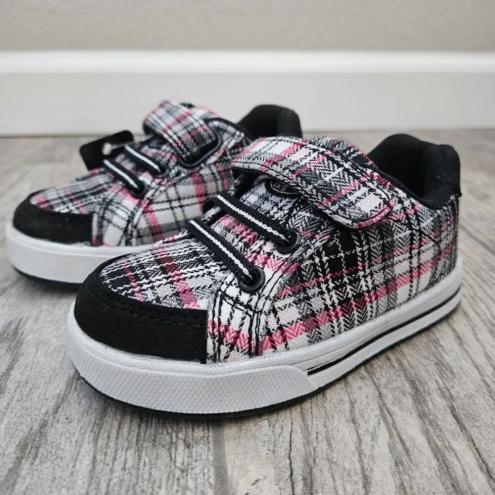 Lakeshore LKS Black and Pink Plaid Shoes Size 6T